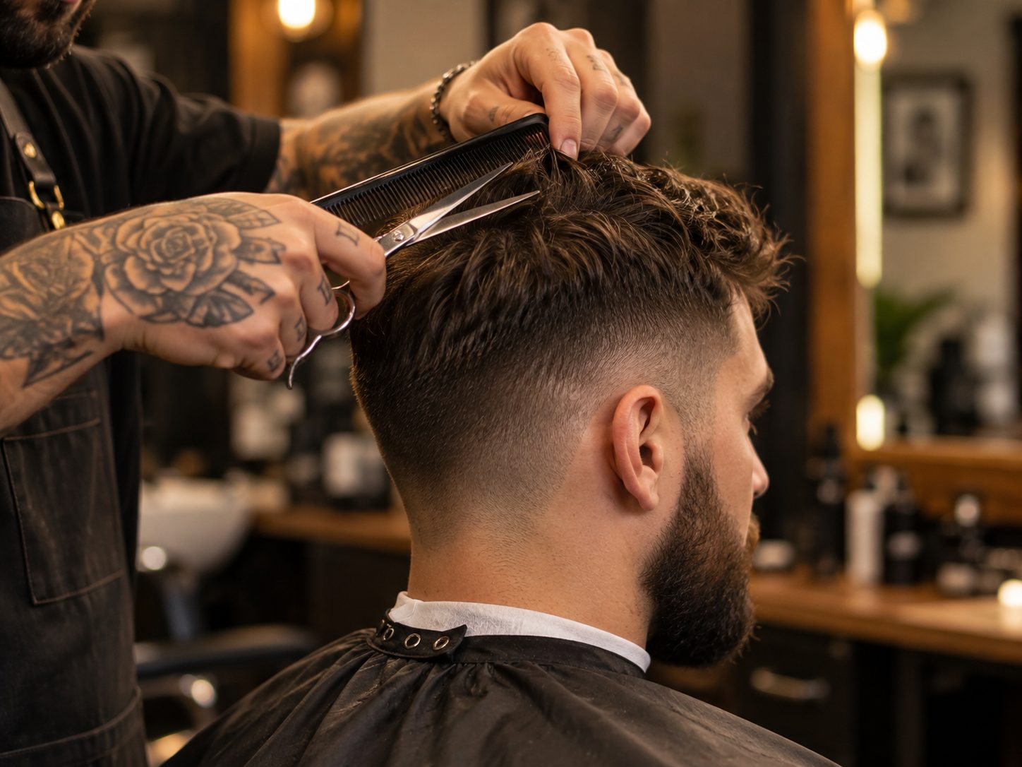 Barber der klipper hår