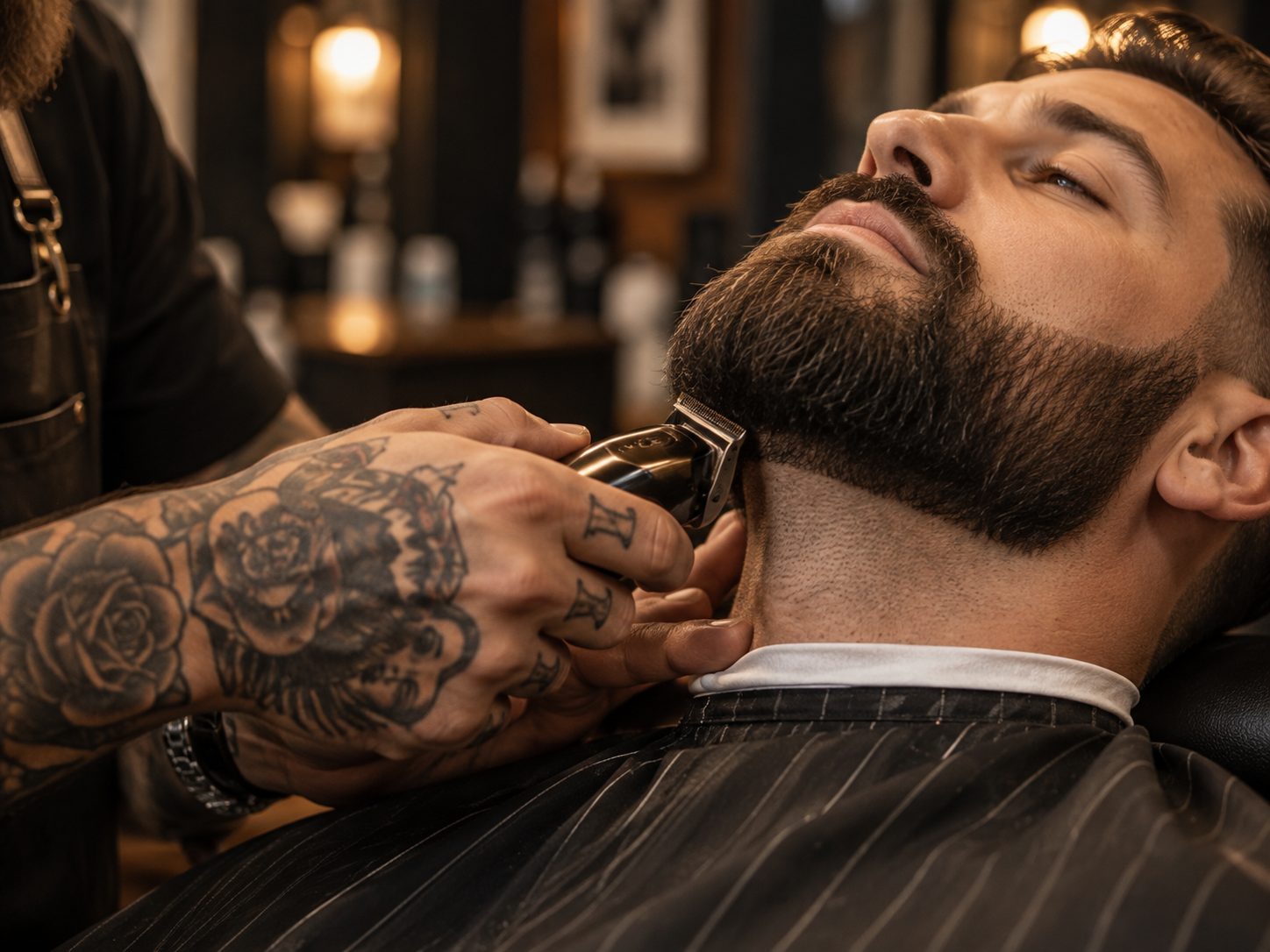 Barber der trimmer skæg